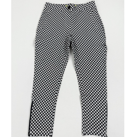 Betabrand Women's Pencil Dress Pant Skinny Leg Medium Petite Black White Cat - Picture 4 of 14